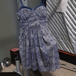 Band of Gypsies Navy and White Printed Dress